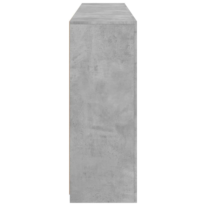 Credenze con Luci LED 3 pz Grigio Cemento in Legno Multistrato 3209138