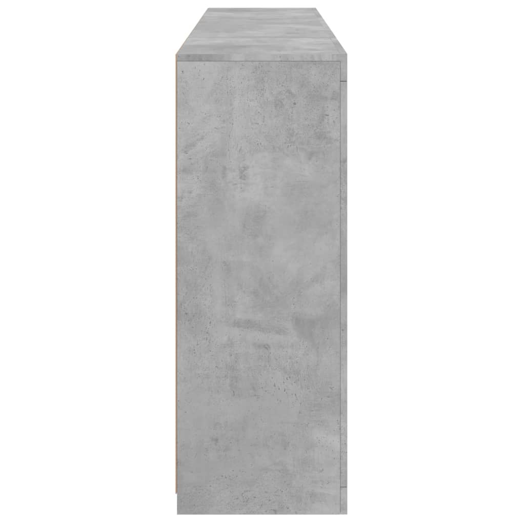 Credenze con Luci LED 3 pz Grigio Cemento in Legno Multistrato 3209138