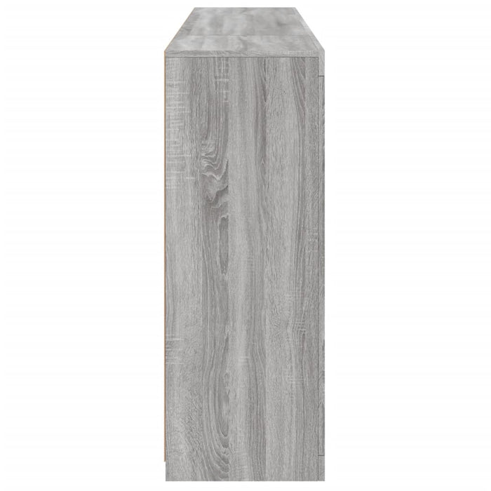 Credenze con Luci LED 3 pz Grigio Sonoma in Legno Multistrato 3209140