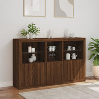 Credenza con Luci LED Rovere Marrone 162x37x100 cm 3209148