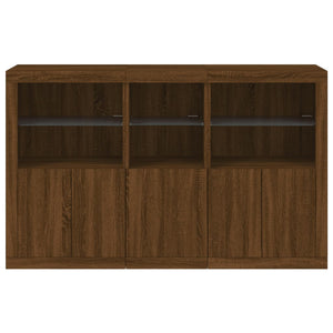 Credenza con Luci LED Rovere Marrone 162x37x100 cm 3209148