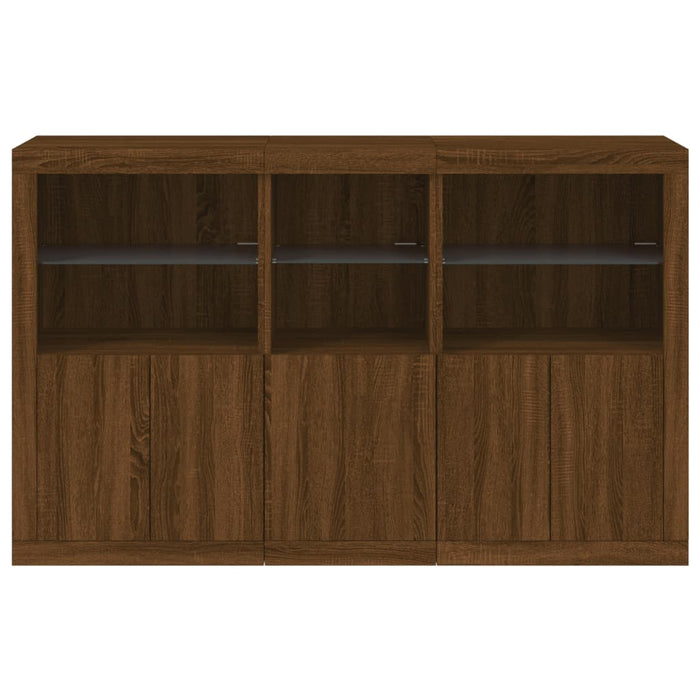 Credenza con Luci LED Rovere Marrone 162x37x100 cm 3209148