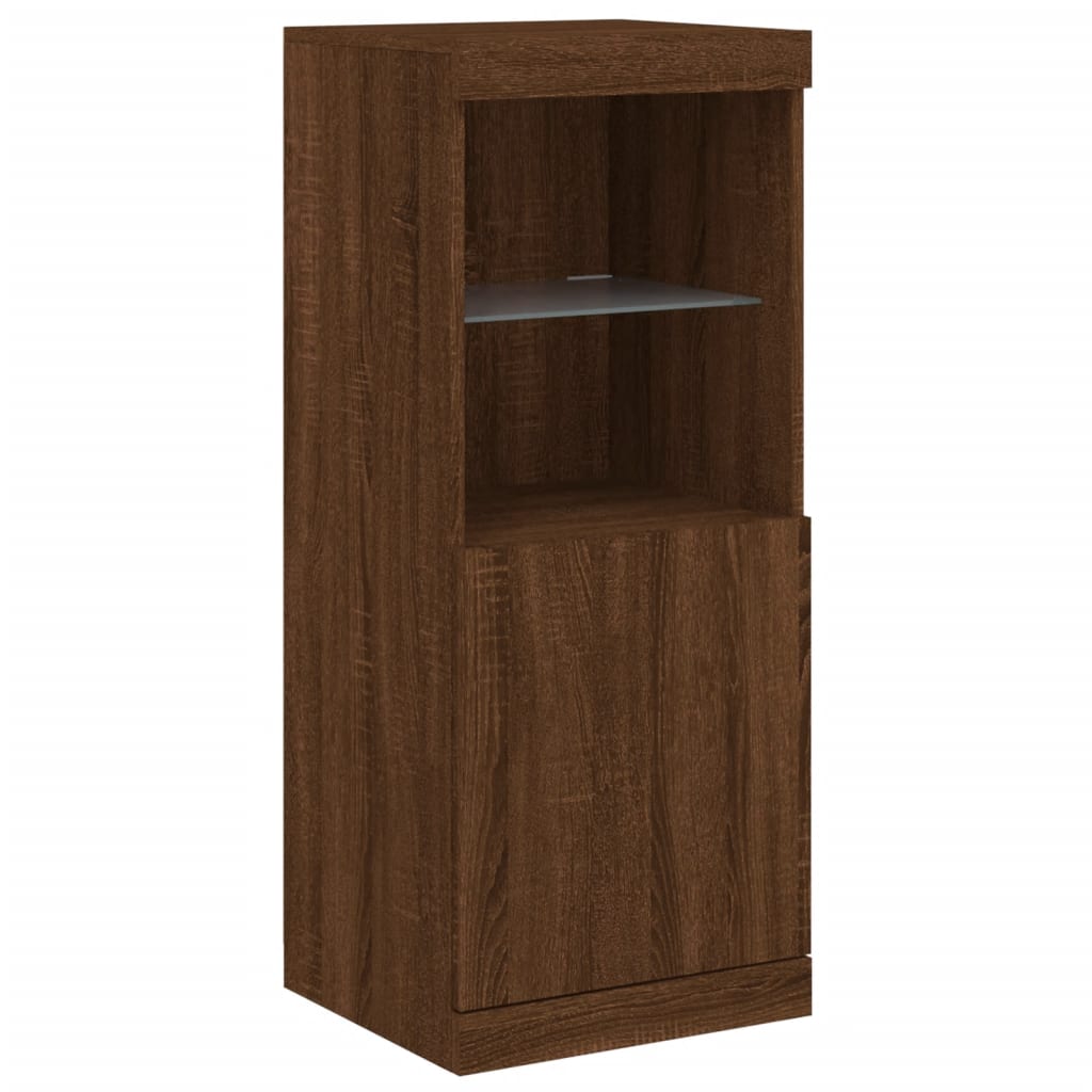 Credenza con Luci LED Rovere Marrone 162x37x100 cm 3209148