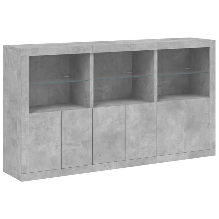 Credenza con Luci LED Grigio Cemento 181,5x37x100 cm 3209152