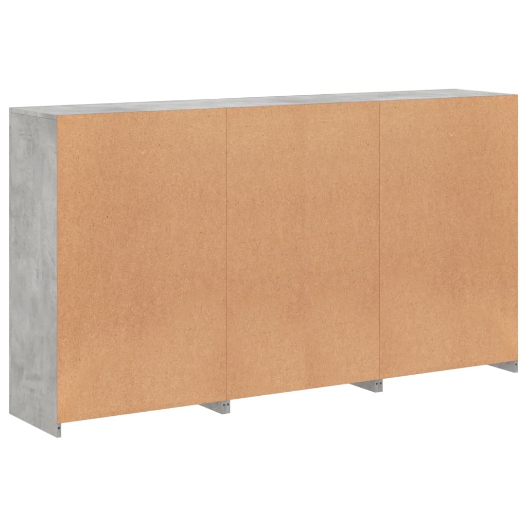 Credenza con Luci LED Grigio Cemento 181,5x37x100 cm 3209152