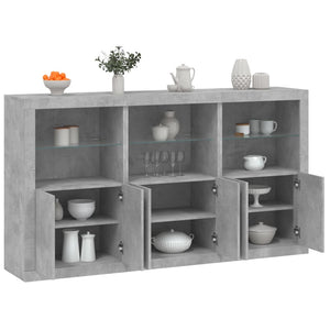 Credenza con Luci LED Grigio Cemento 181,5x37x100 cm 3209152