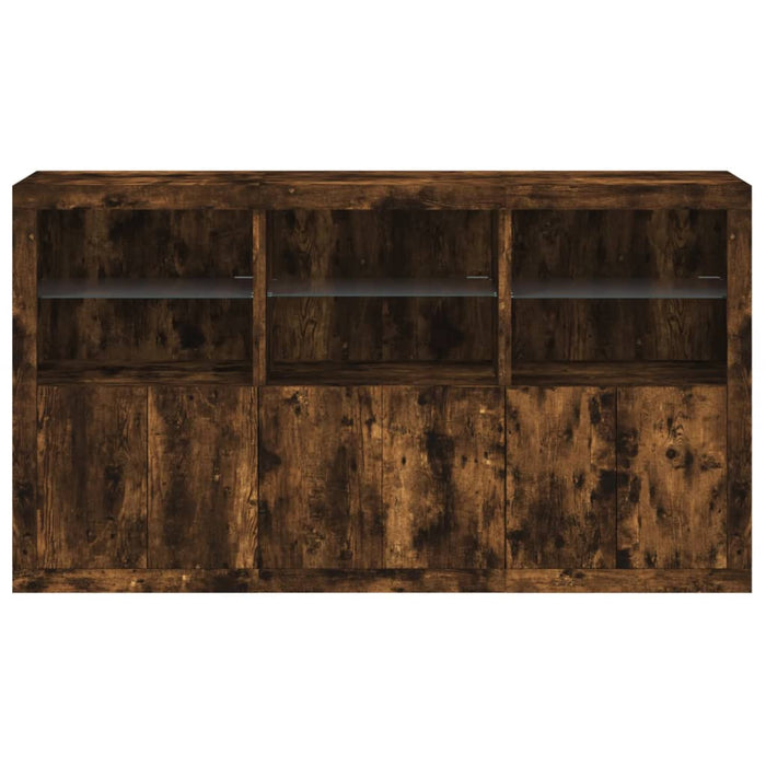 Credenza con Luci LED Rovere Fumo 181,5x37x100 cm 3209153