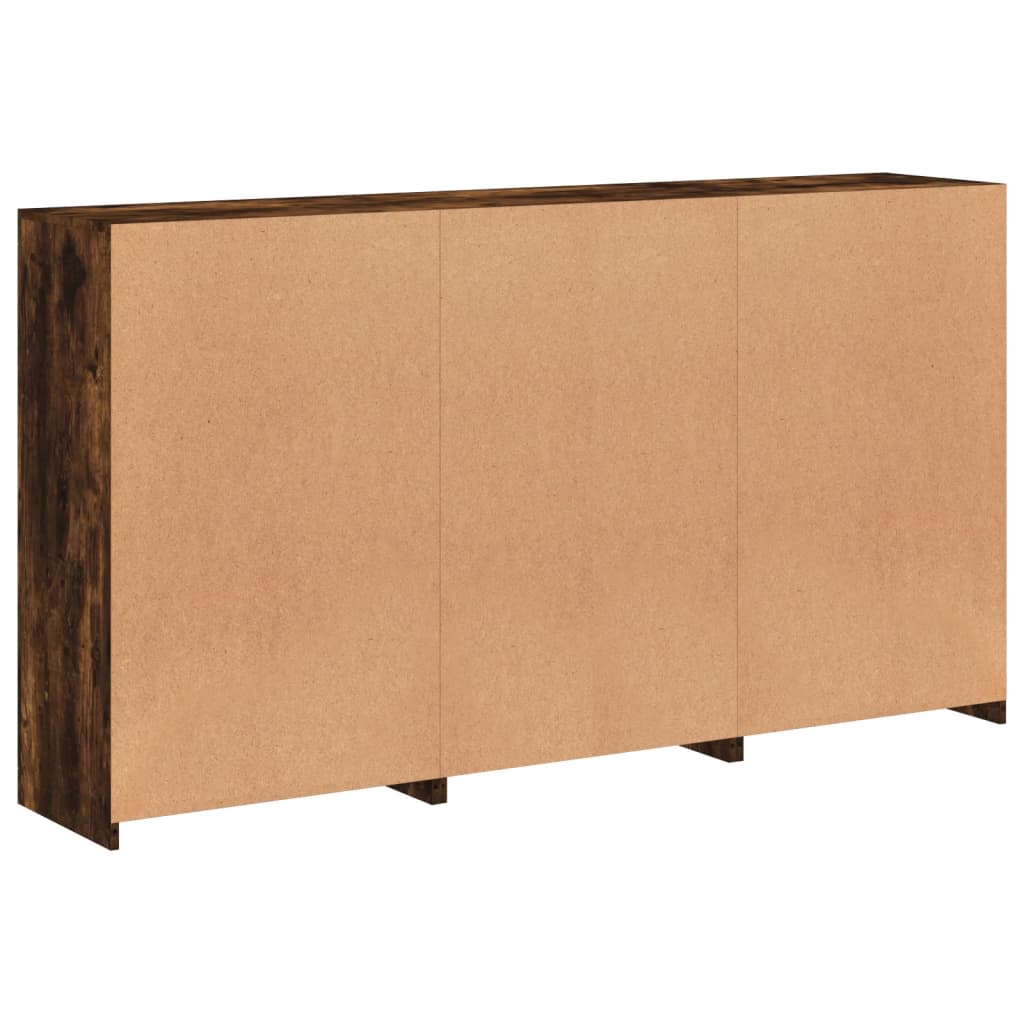Credenza con Luci LED Rovere Fumo 181,5x37x100 cm 3209153