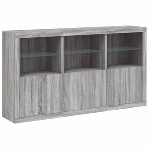 Credenza con Luci LED Grigio Sonoma 181,5x37x100 cm 3209154