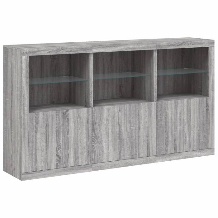 Credenza con Luci LED Grigio Sonoma 181,5x37x100 cm 3209154