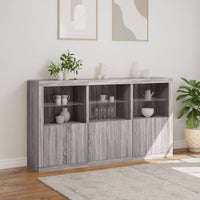 Credenza con Luci LED Grigio Sonoma 181,5x37x100 cm 3209154
