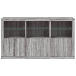 Credenza con Luci LED Grigio Sonoma 181,5x37x100 cm 3209154