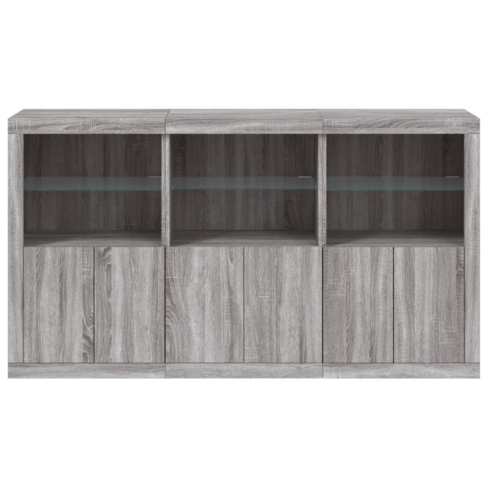 Credenza con Luci LED Grigio Sonoma 181,5x37x100 cm 3209154