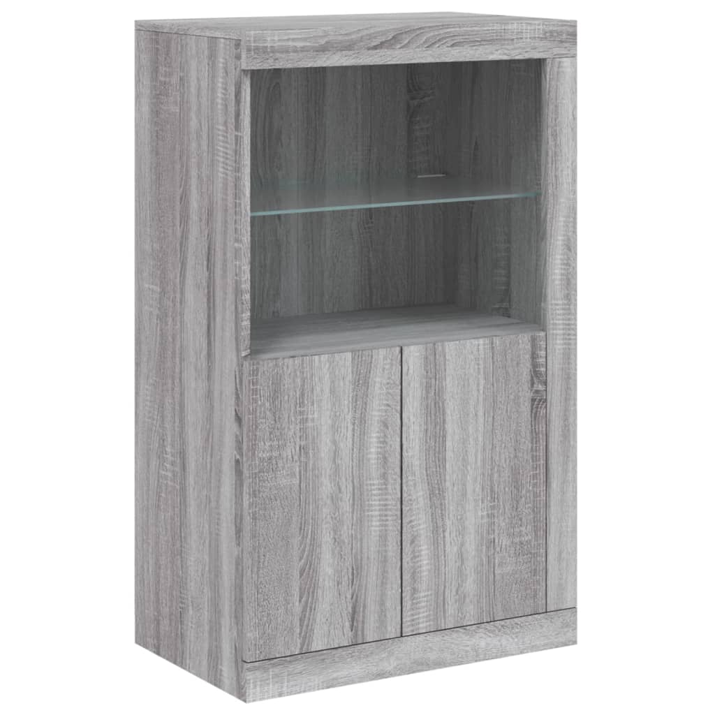 Credenza con Luci LED Grigio Sonoma 181,5x37x100 cm 3209154