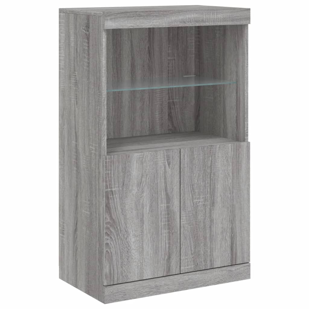 Credenza con Luci LED Grigio Sonoma 181,5x37x100 cm 3209154