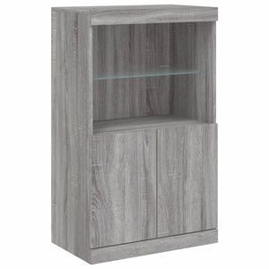 Credenza con Luci LED Grigio Sonoma 181,5x37x100 cm 3209154