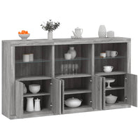 Credenza con Luci LED Grigio Sonoma 181,5x37x100 cm 3209154