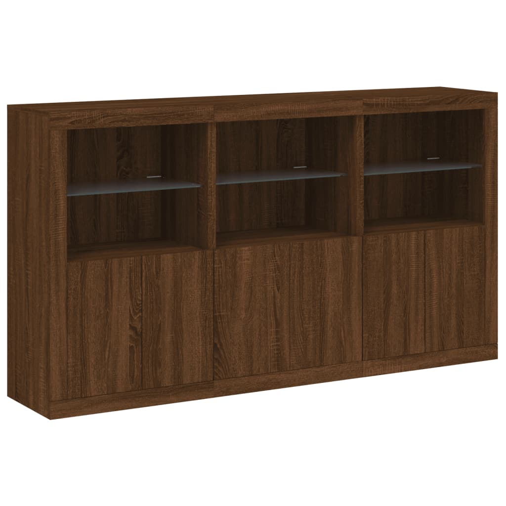 Credenza con Luci LED Rovere Marrone 181,5x37x100 cmcod mxl 85887