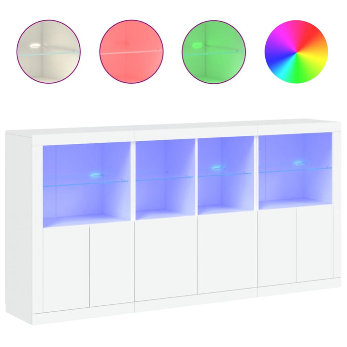 Credenza con Luci LED Bianca 202x37x100 cmcod mxl 109858