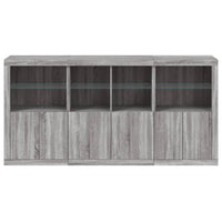 Credenza con Luci LED Grigio Sonoma 202x37x100 cm 3209161