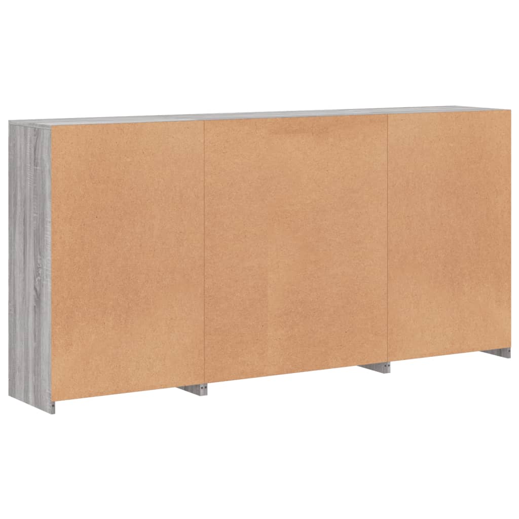 Credenza con Luci LED Grigio Sonoma 202x37x100 cm 3209161