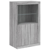 Credenza con Luci LED Grigio Sonoma 202x37x100 cm 3209161