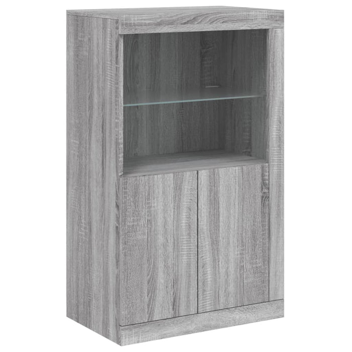 Credenza con Luci LED Grigio Sonoma 202x37x100 cm 3209161