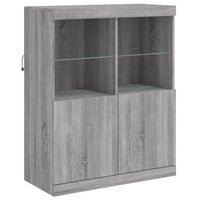 Credenza con Luci LED Grigio Sonoma 202x37x100 cm 3209161