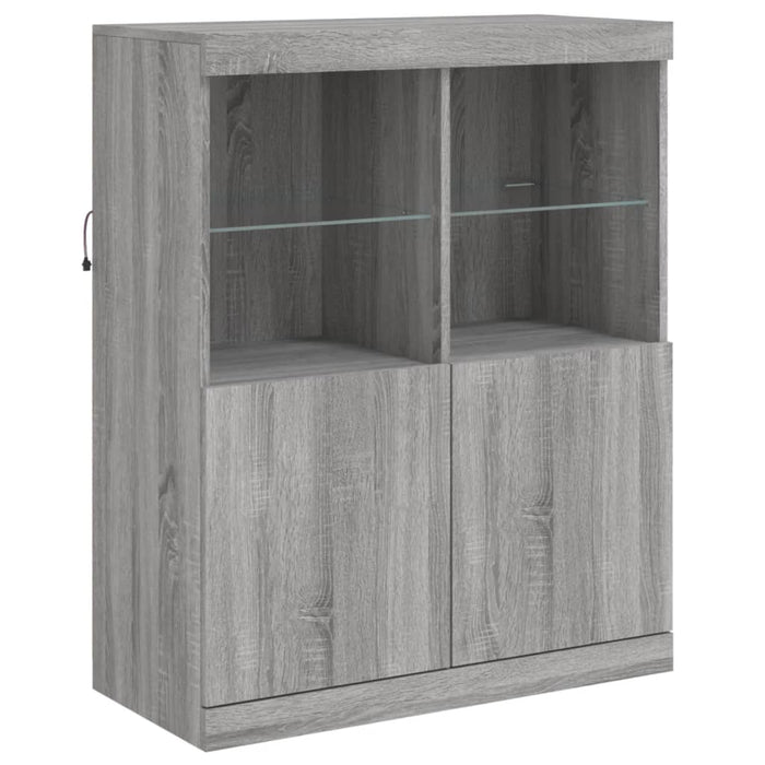 Credenza con Luci LED Grigio Sonoma 202x37x100 cm 3209161