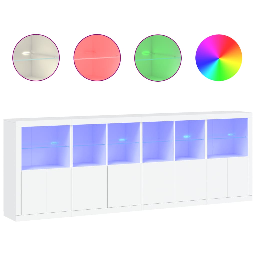 Credenza con Luci LED Bianca 283x37x100 cmcod mxl 109861