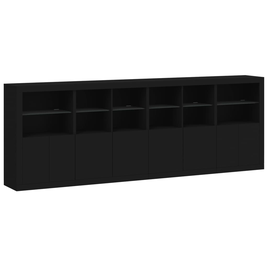 Credenza con Luci LED Nera 283x37x100 cmcod mxl 133834