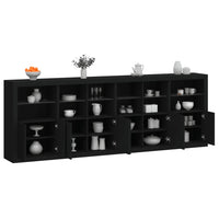 Credenza con Luci LED Nera 283x37x100 cmcod mxl 133834