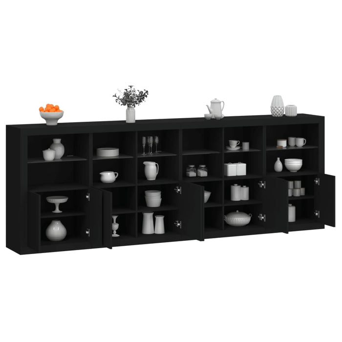 Credenza con Luci LED Nera 283x37x100 cmcod mxl 133834