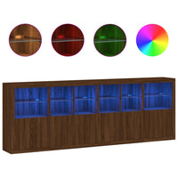 Credenza con Luci LED Rovere Marrone 283x37x100 cm 3209169