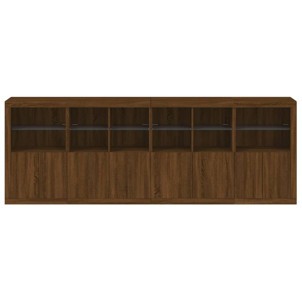 Credenza con Luci LED Rovere Marrone 283x37x100 cm 3209169