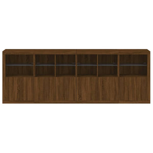 Credenza con Luci LED Rovere Marrone 283x37x100 cm 3209169