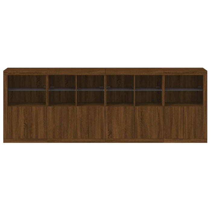 Credenza con Luci LED Rovere Marrone 283x37x100 cm 3209169