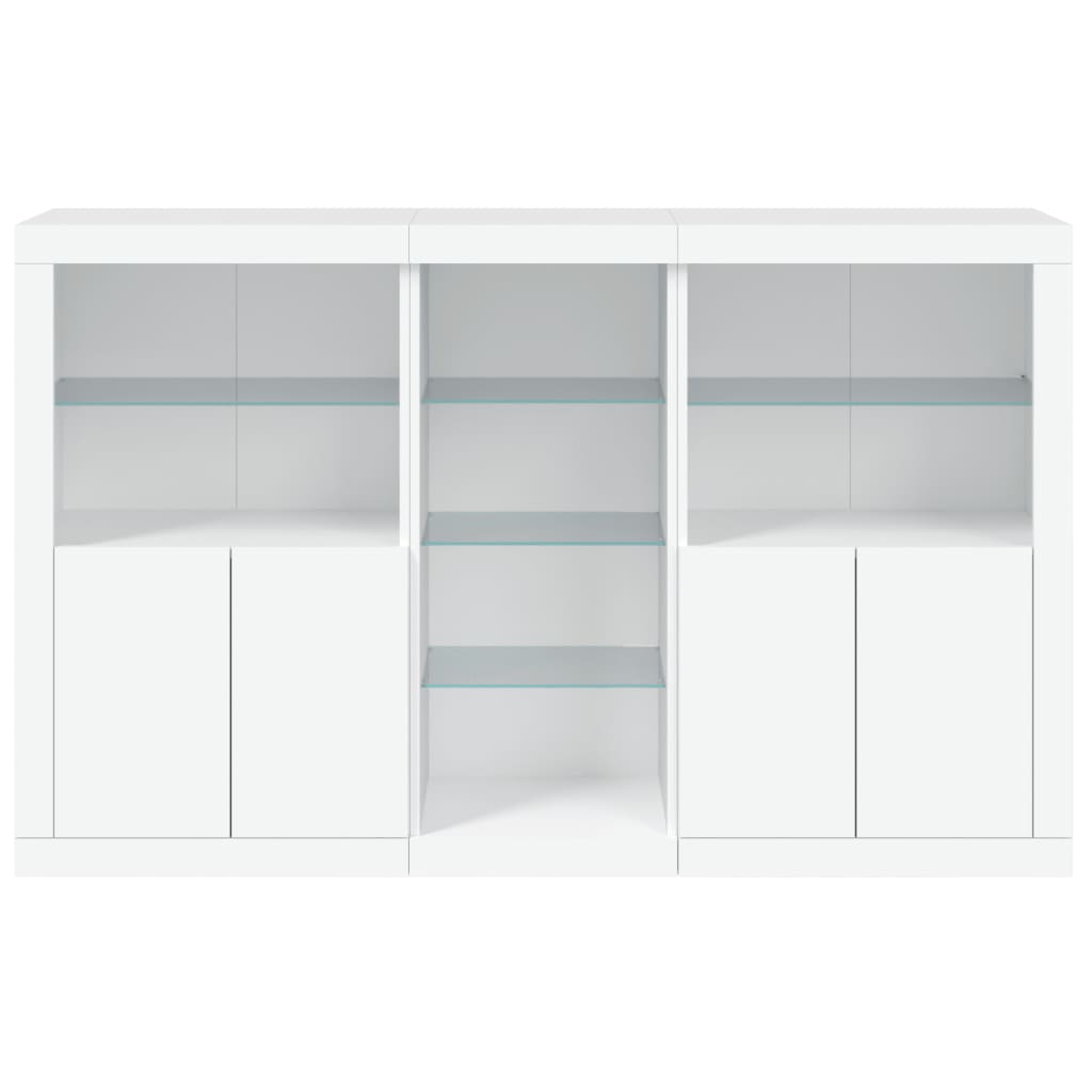 Credenza con Luci LED Bianca 162x37x100 cm 3209170