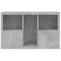 Credenza con Luci LED Grigio Cemento 162x37x100 cm 3209173