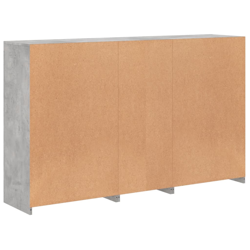 Credenza con Luci LED Grigio Cemento 162x37x100 cm 3209173