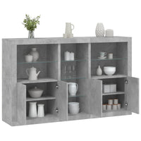 Credenza con Luci LED Grigio Cemento 162x37x100 cm 3209173