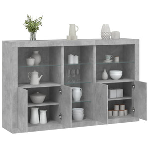 Credenza con Luci LED Grigio Cemento 162x37x100 cm 3209173
