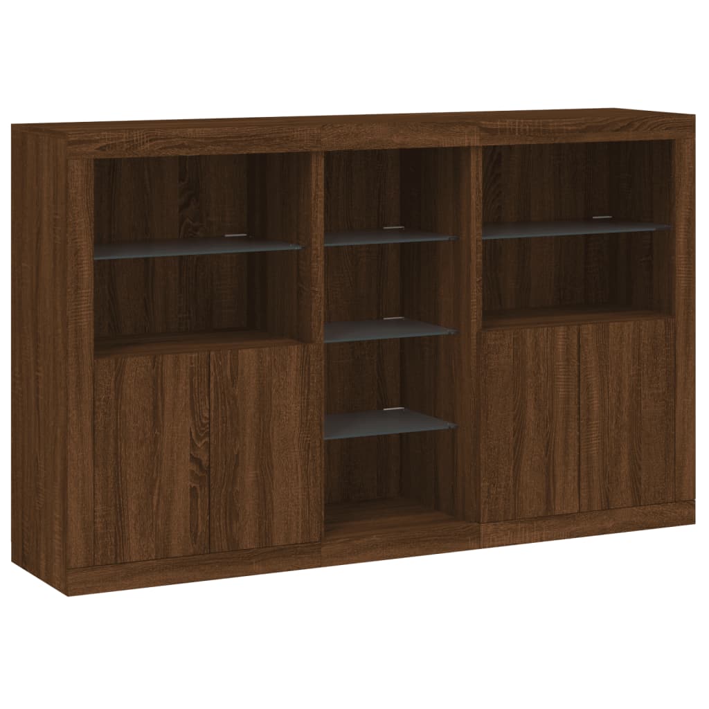 Credenza con Luci LED Rovere Marrone 162x37x100 cmcod mxl 85892