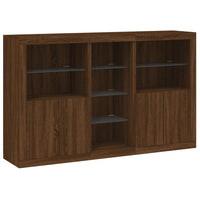 Credenza con Luci LED Rovere Marrone 162x37x100 cmcod mxl 85892