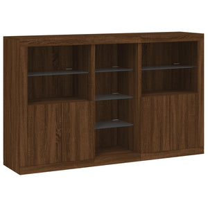 Credenza con Luci LED Rovere Marrone 162x37x100 cmcod mxl 85892