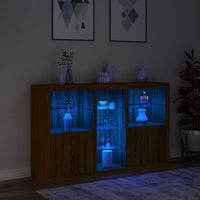 Credenza con Luci LED Rovere Marrone 162x37x100 cm 3209176