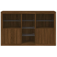 Credenza con Luci LED Rovere Marrone 162x37x100 cm 3209176