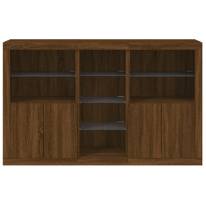 Credenza con Luci LED Rovere Marrone 162x37x100 cm 3209176