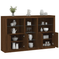 Credenza con Luci LED Rovere Marrone 162x37x100 cmcod mxl 85892
