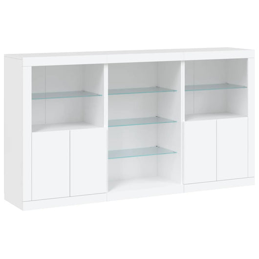 Credenza buffet cassettiera mobile contenitore organizer cucina soggiorno soggiorno con luci a LED 181,5 x 37 x 100 cm bianco 02_0029837